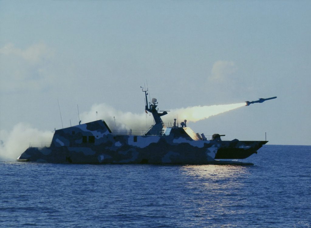 china fast attack ship launch a anti ship cruise missile