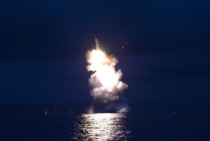 North Korean test of an SLBM launched from a submarine on August 24, 2016.