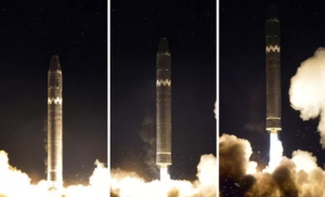 The first successful test of the Hwasong-15 on November 29, 2017.